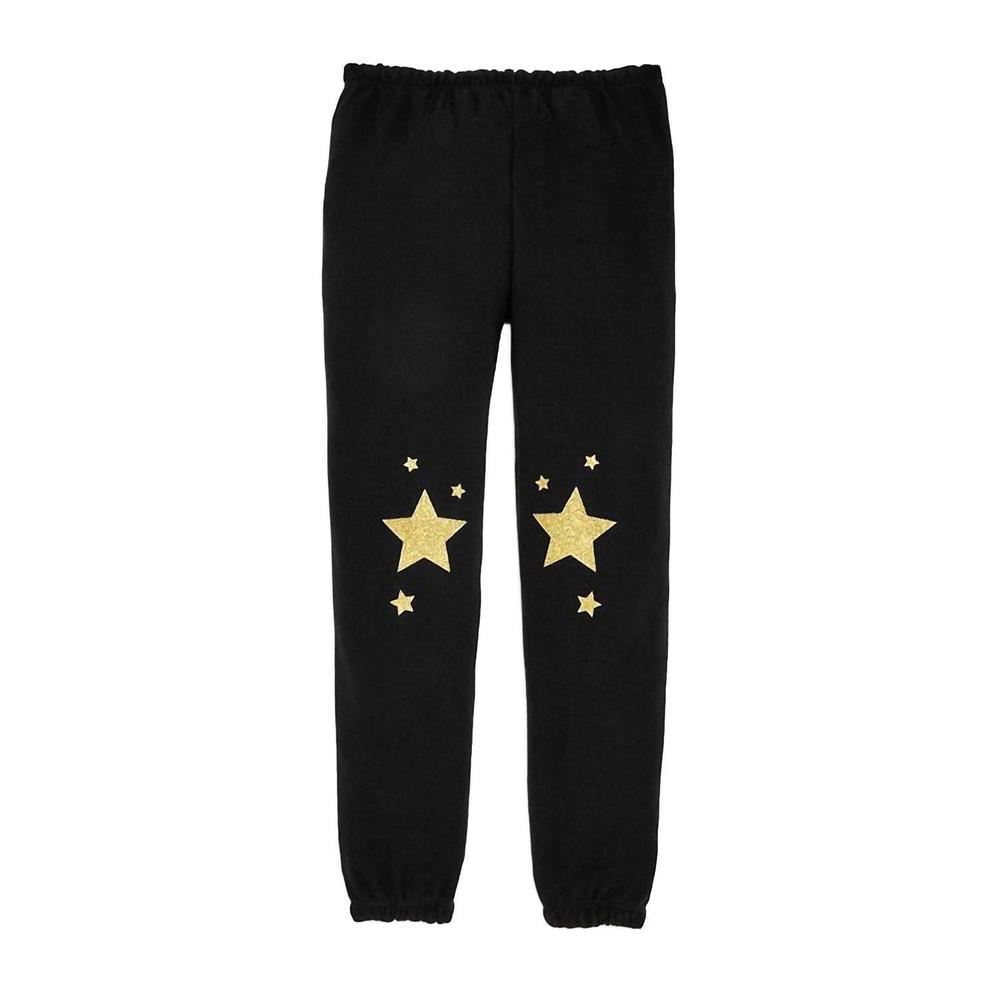 NEW CHASER girls' star graphic jogger pants in true black